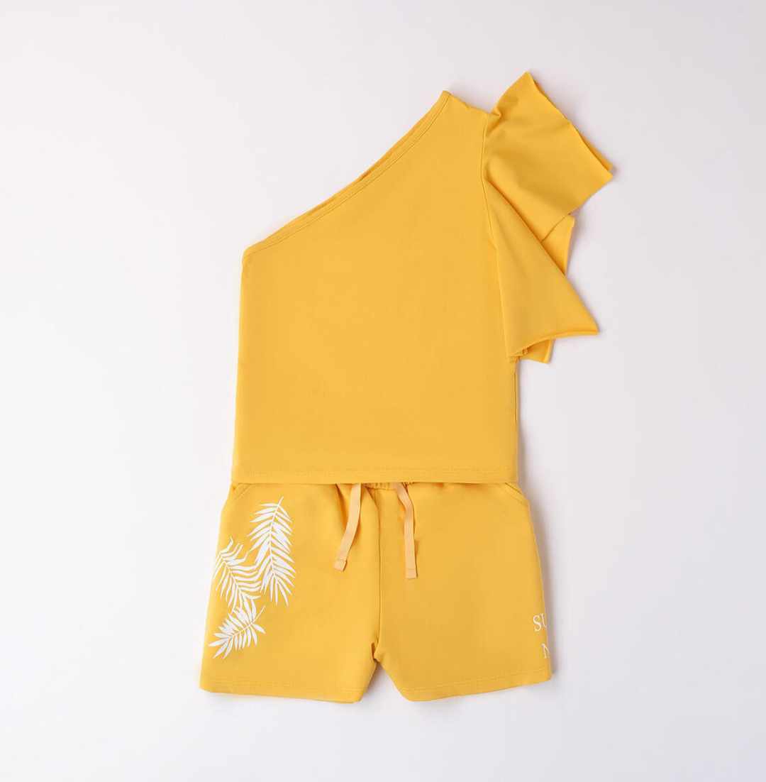 Camiseta Asimétrica + Short Mostaza de Ido